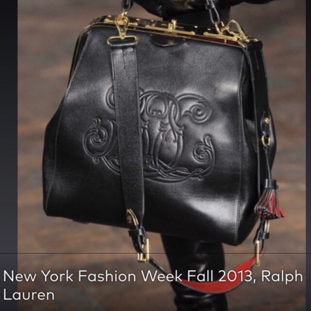 ISO Ralph Lauren 2013 Black Leather Handbag Fashion Week
